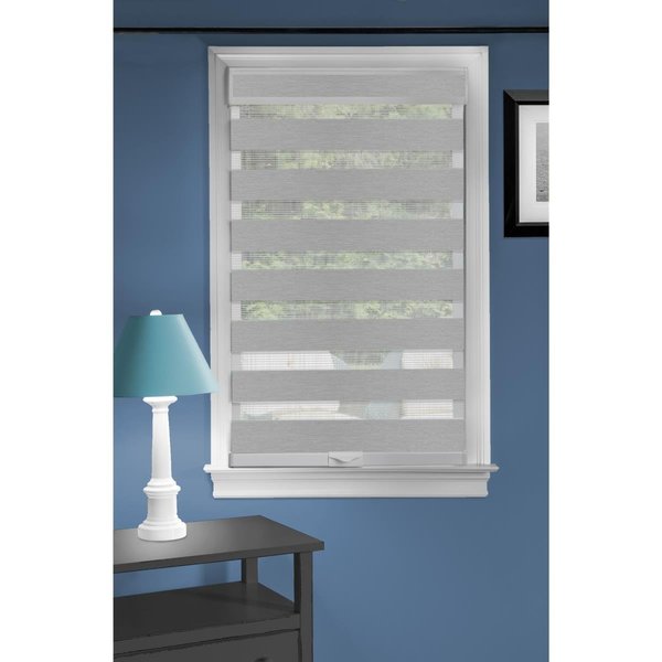 Eyecatcher 23 x 72 in. Cordless Celestial Sheer Double Layered Shade, Grey EY2511697